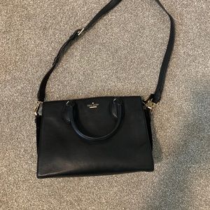 Kate spade black purse with suede sides